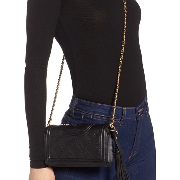 NWT Black Fleming Quilted Leather Wallet on Chain - Picture 2 of 8